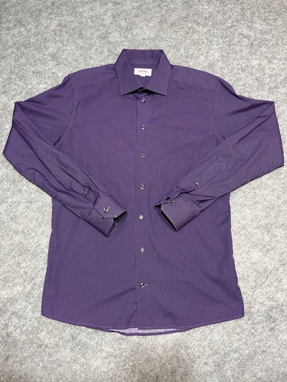Eton Men's Purple Microdot Dress Shirt - Picture 2 of 9